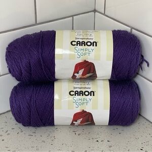 Yarnspirations Caron Simply Soft Acrylic Purple 315 yds ea (Set of 2)